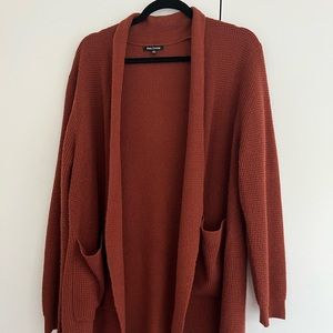 Long Open Waffle Cardigan